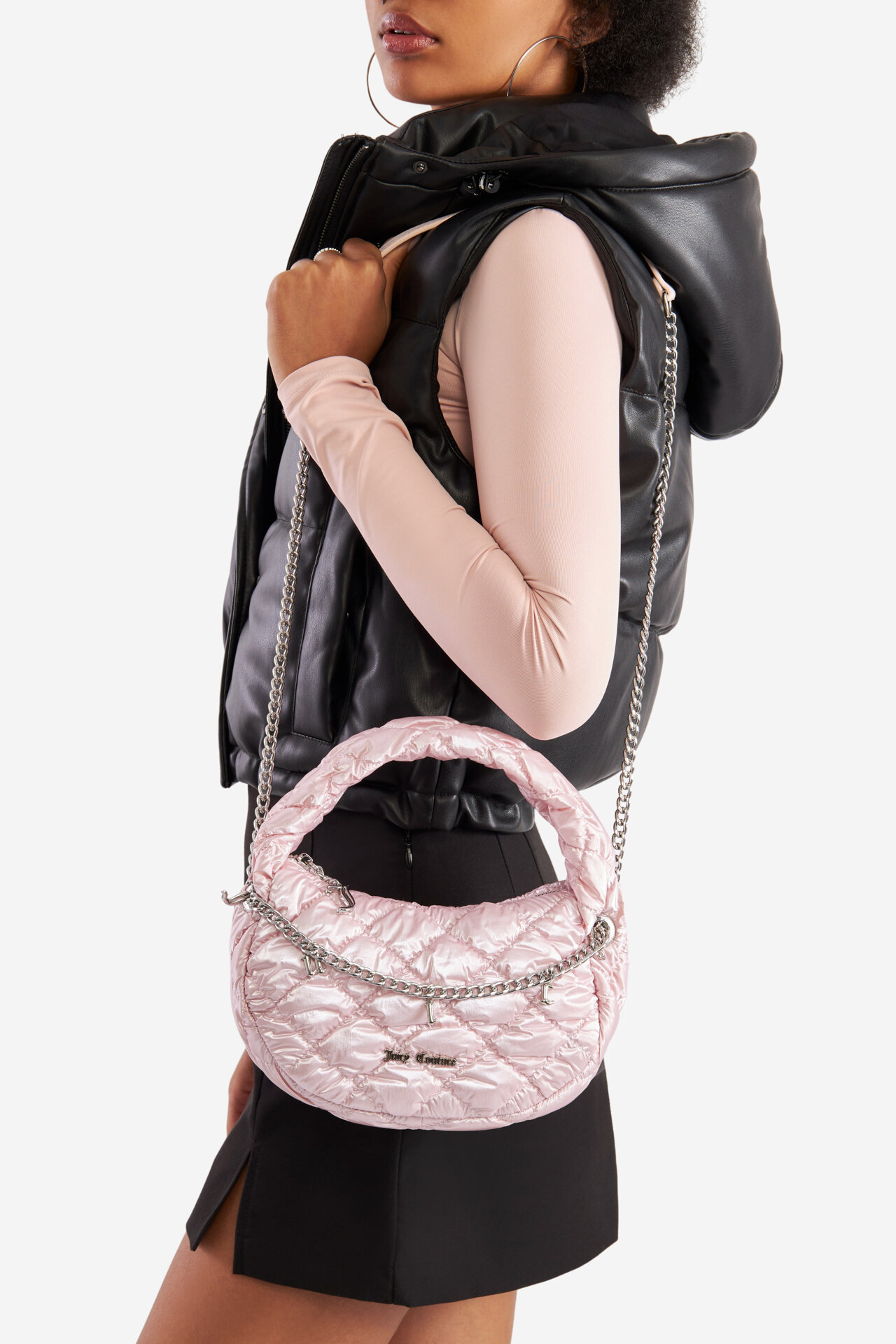 Juicy Couture バニティバッグ　ベイビーピンク　スウェード地 Juicy Couture バニティバッグ ベイビーピンク スウェード地