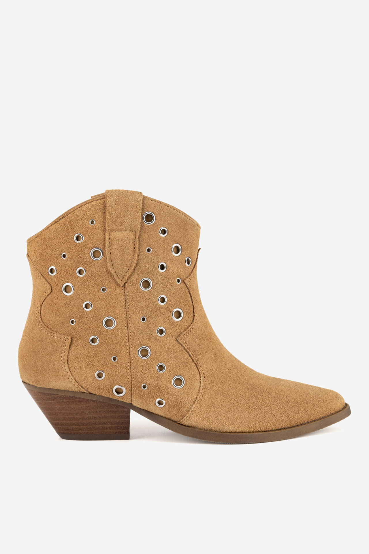 tambere アウター6y Beżowe botki damskie skórzane w sportowym stylu