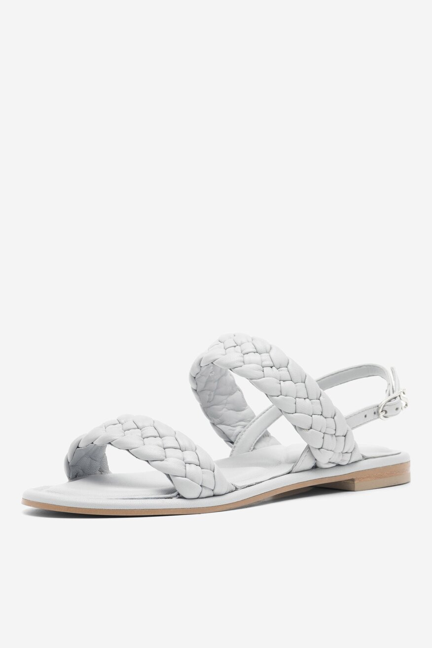 
                SIMPLE - Skórzane sandały niebieskie - 5904862846842