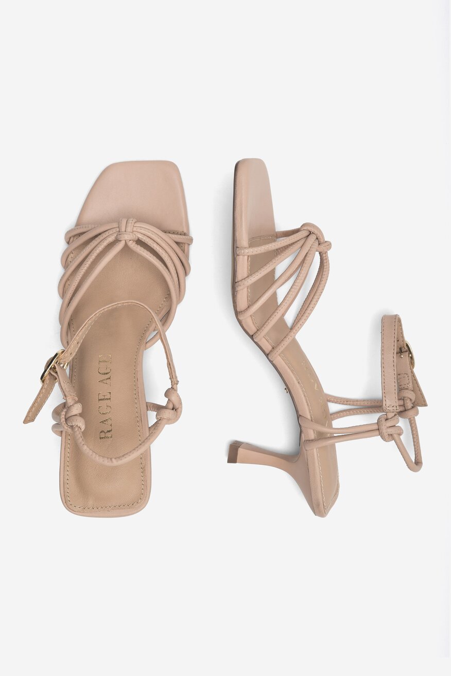 
                RAGE AGE - Skórzane sandały beżowe - 5904862797403