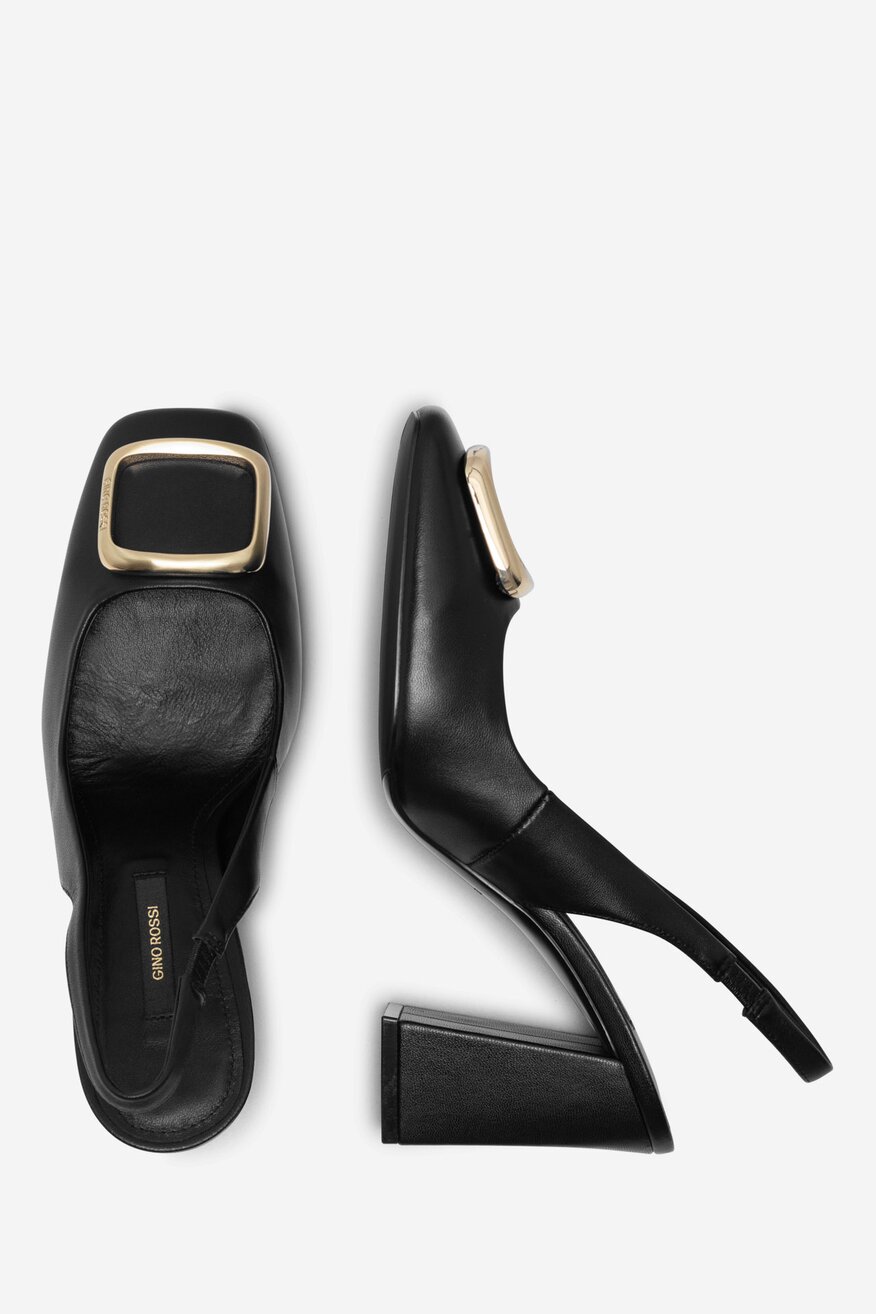 Gino Rossi - Czółenka skórzane na słupku - 5905588562887