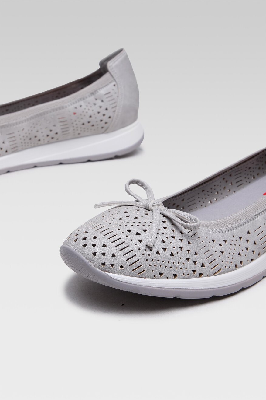 Go Soft - Baleriny ażurowe szare - 5904248361808