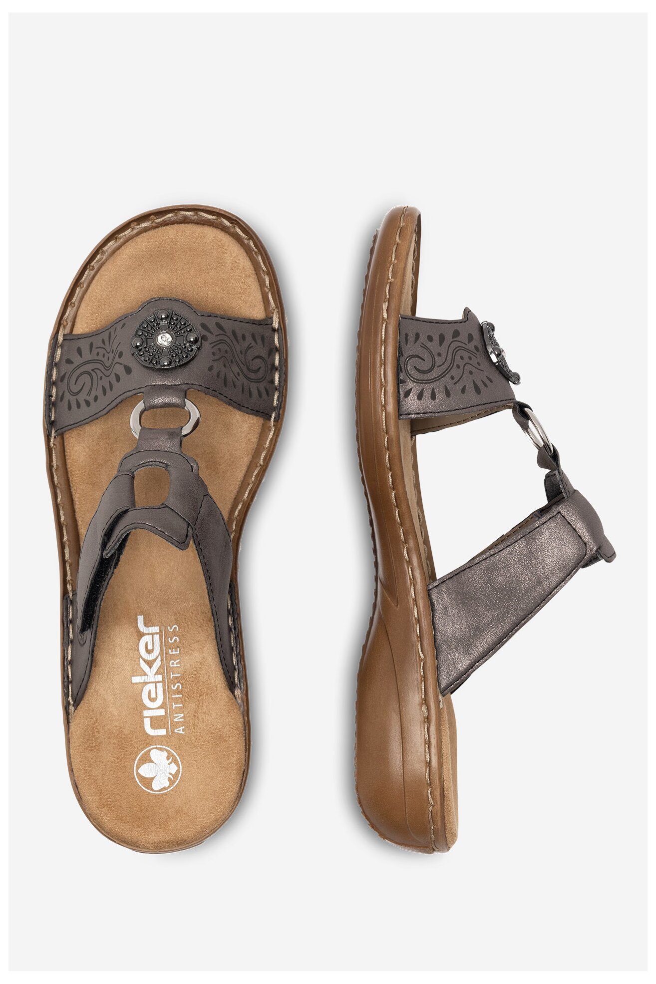 Джапанки Rieker 608K1-45 СИВ