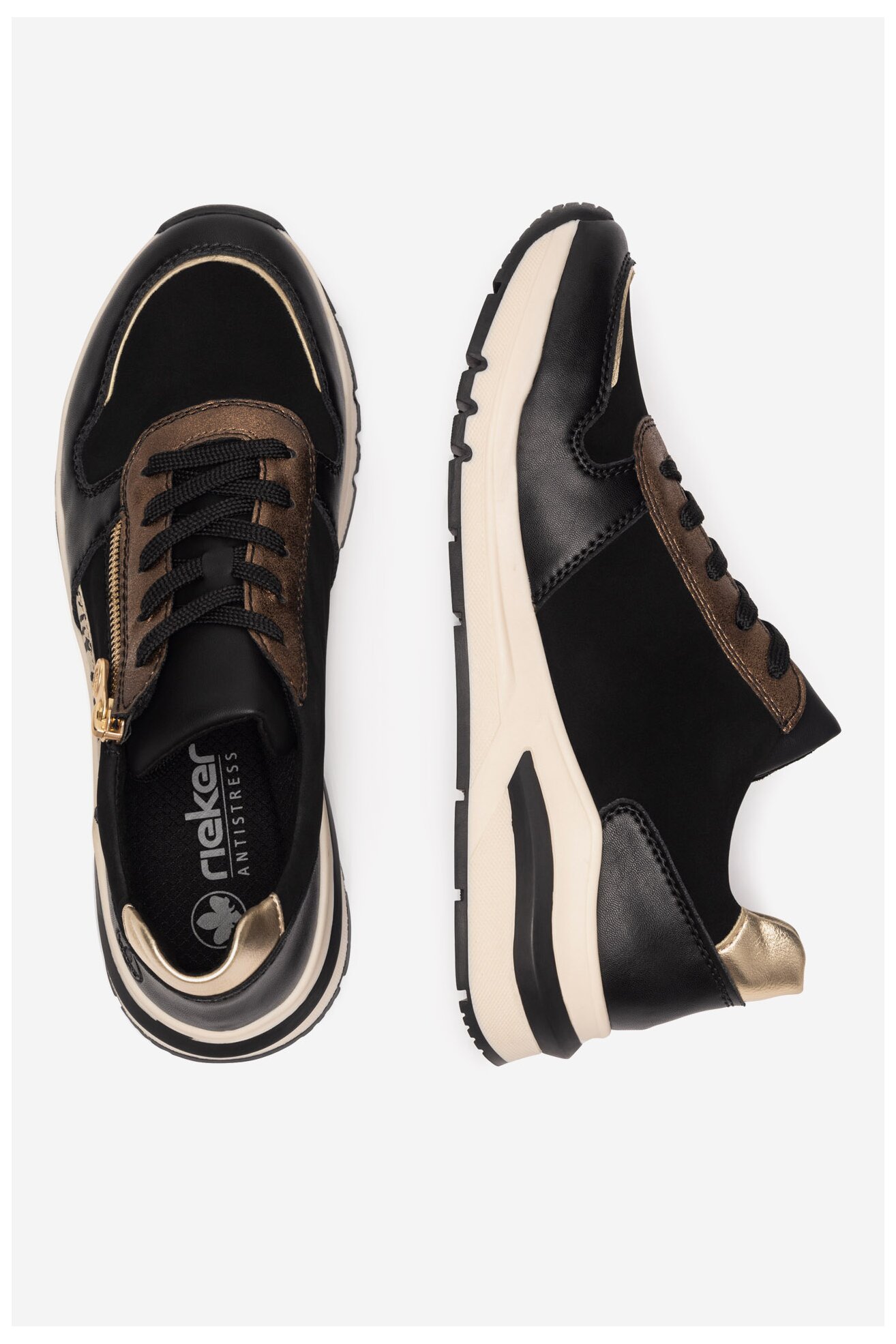 Sneakerși Rieker M6616-00 NEGRU