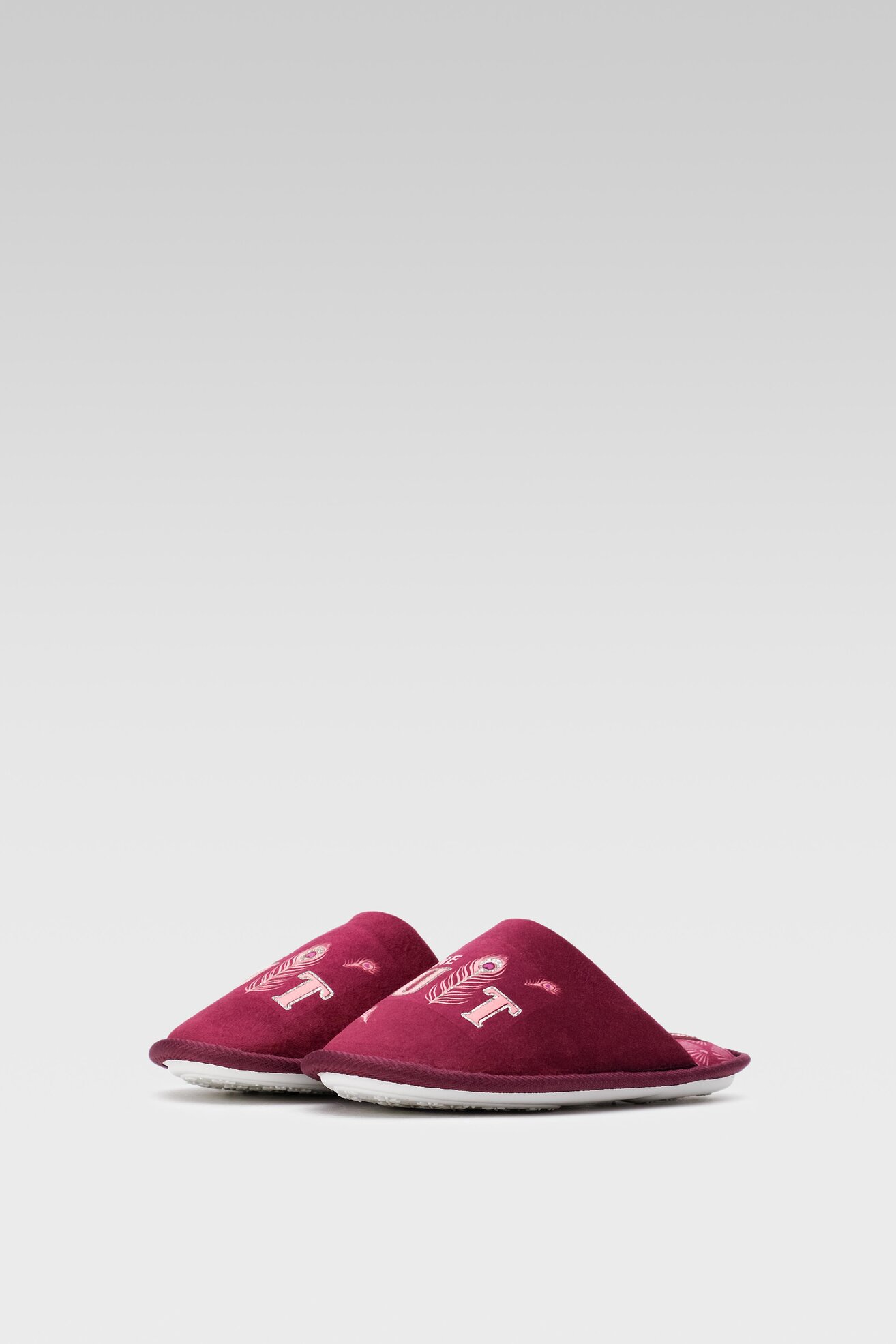 Kapcie Home&Relax 22SAG1016 Bordowy