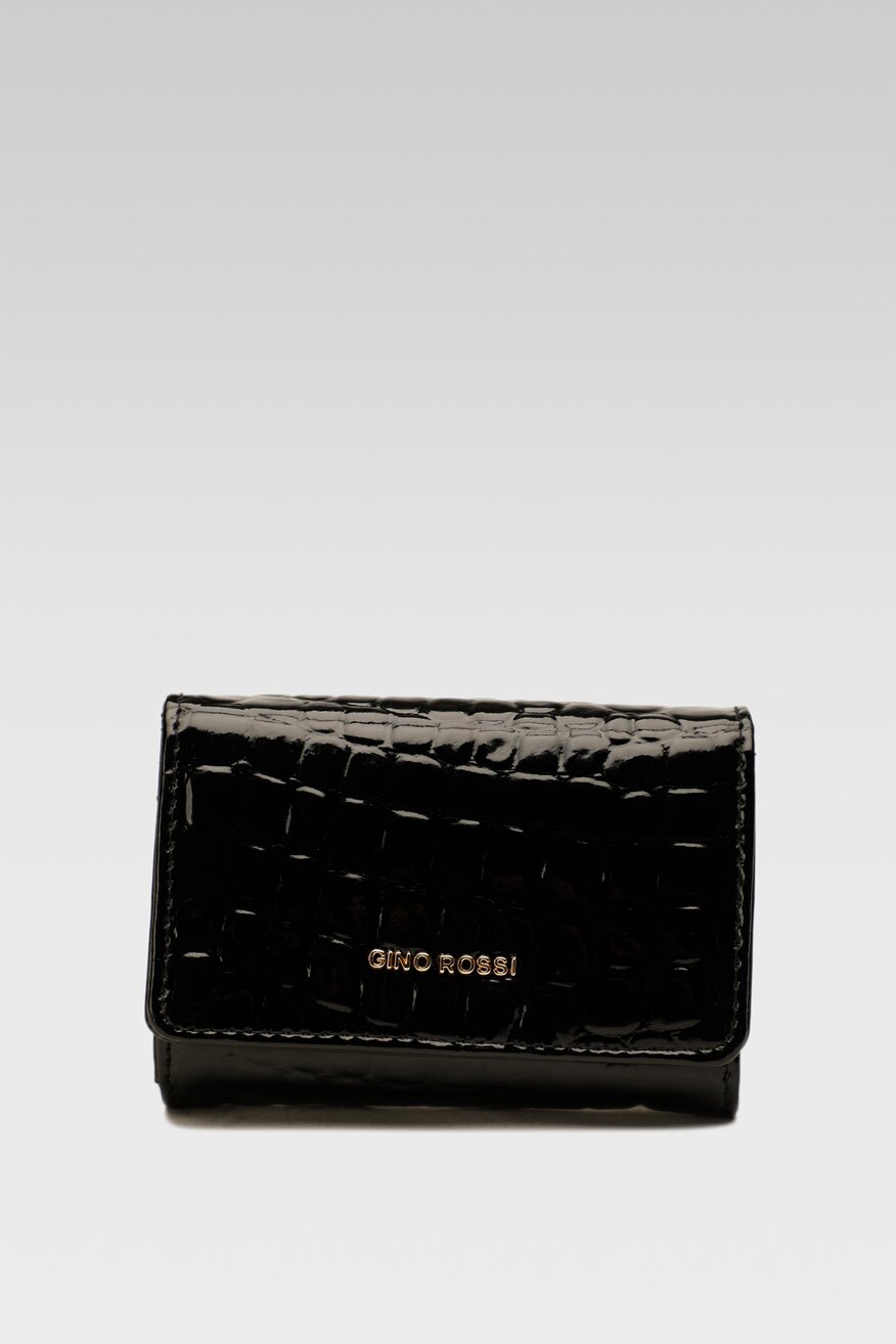 
                Gino Rossi - Mały portfel damski skórzany czarny - 5904862531427