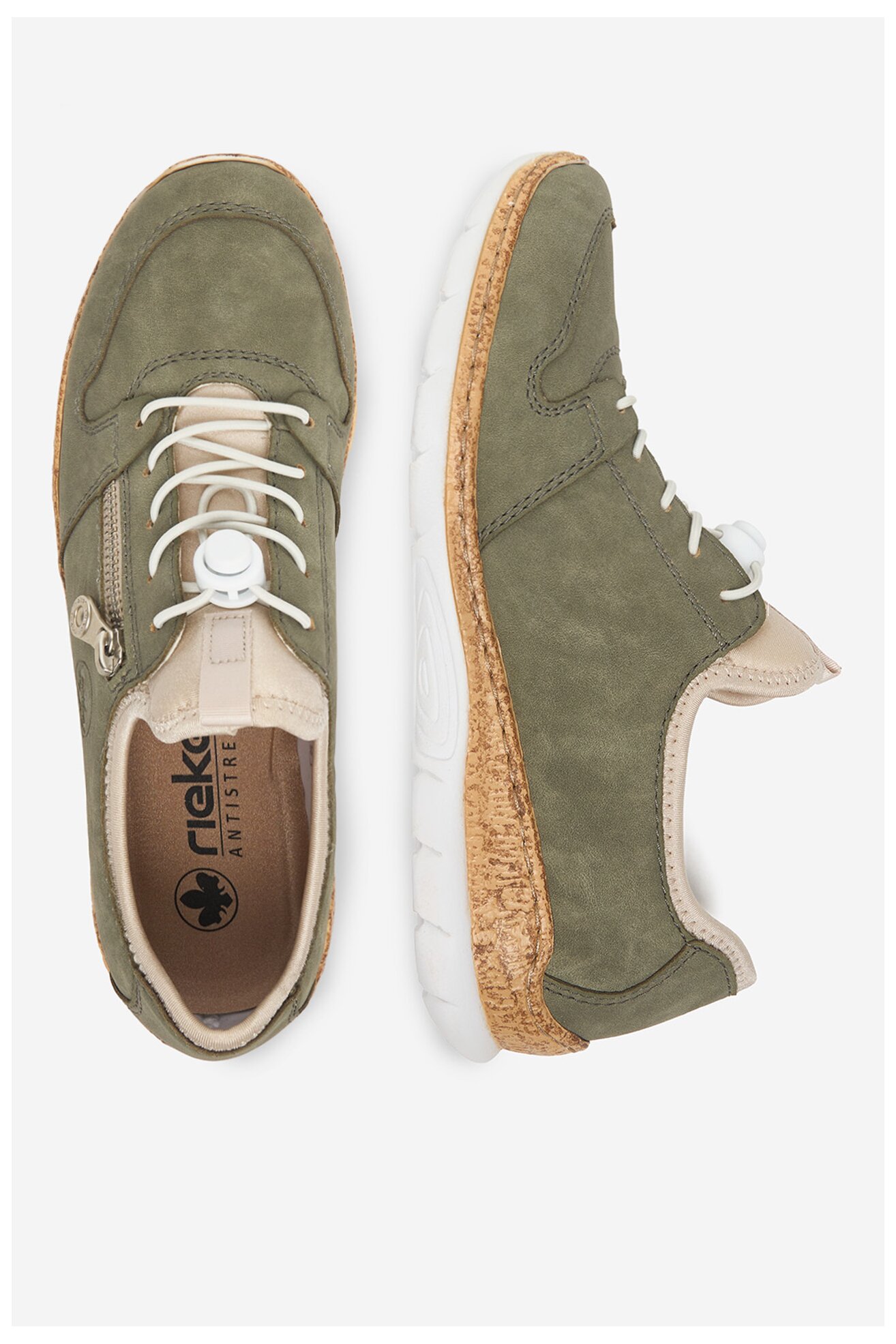 Półbuty Rieker CEO-N42G0-52 Oliwkowy jasny