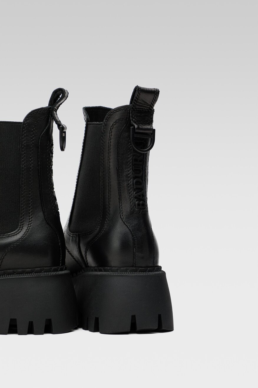 
                Badura - Skórzane botki czarne - 5904862144832