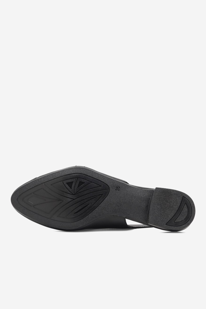 
                Sarah Karen - Skórzane baleriny z odkrytą piętą - 5904862828503