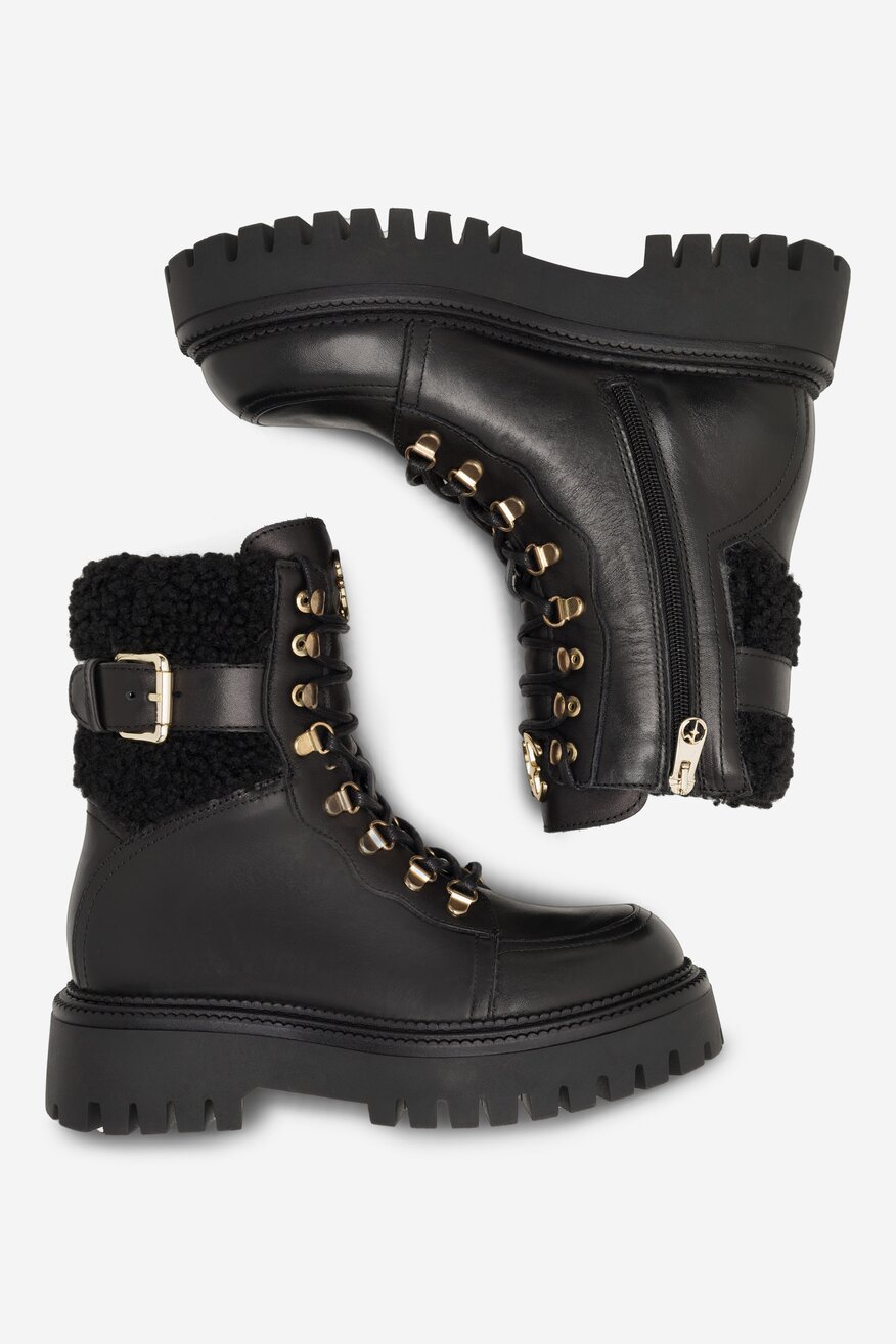 EVA MINGE - Trzewiki skórzane ocieplane - 5905588140825