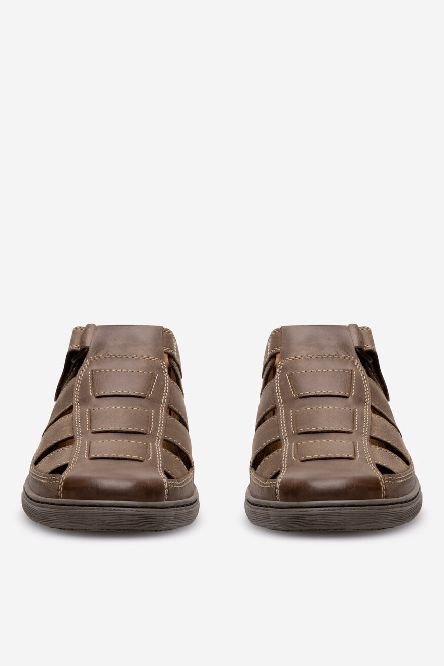 
                Lasocki - Sandały skórzane na rzepy - 5905588570837