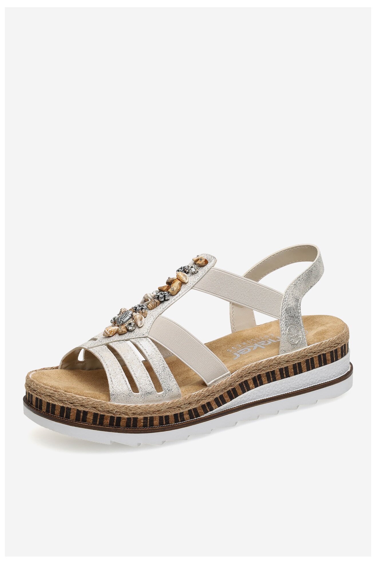 Sandały Rieker V7949-90 Srebrny