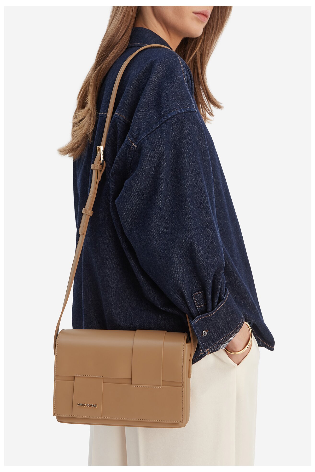 Сумка З Ремінцем Gino Rossi C-KY185 БЕЖЕВИЙ