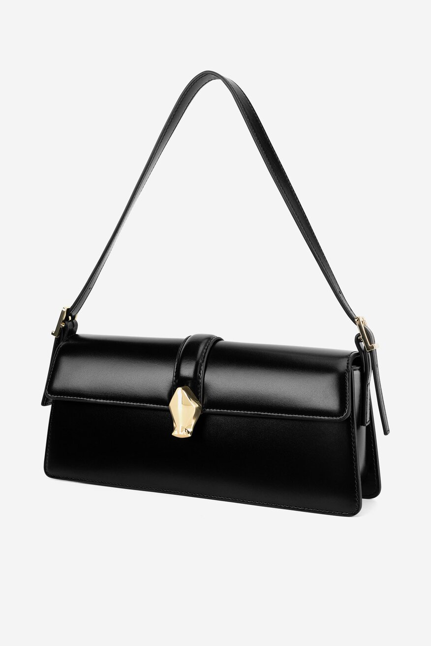 Gino Rossi - Mała skórzana torebka bagietka - 5903419772931