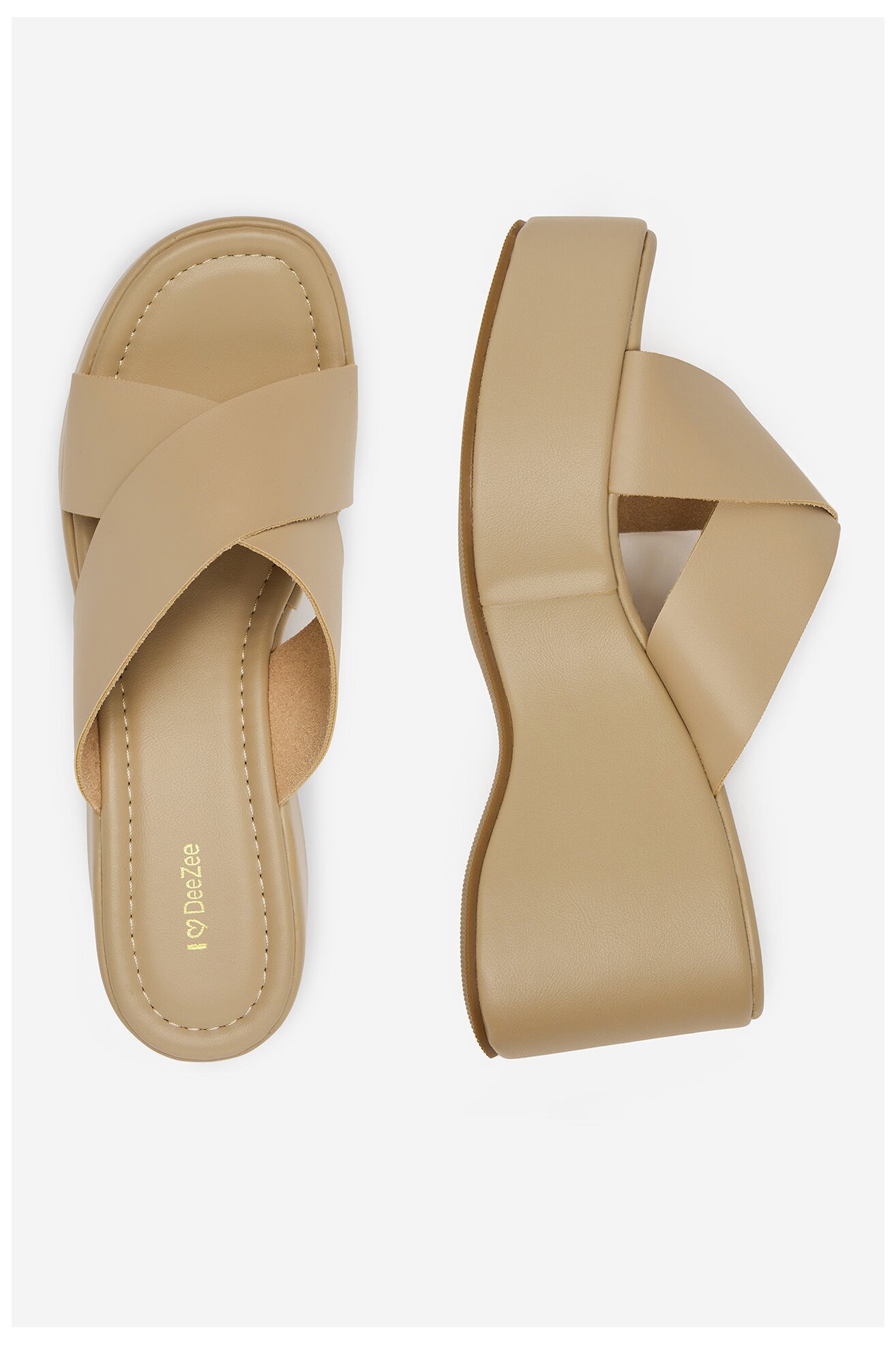 Klapki DeeZee F22067-4 Beżowy