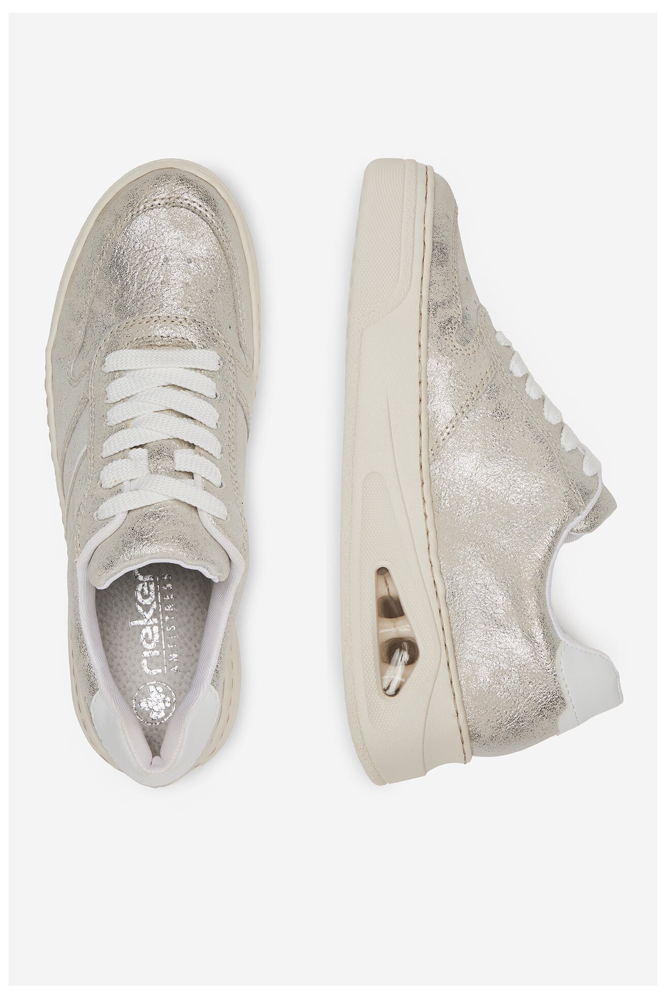 Sneakers Rieker N6402-40 Srebrny