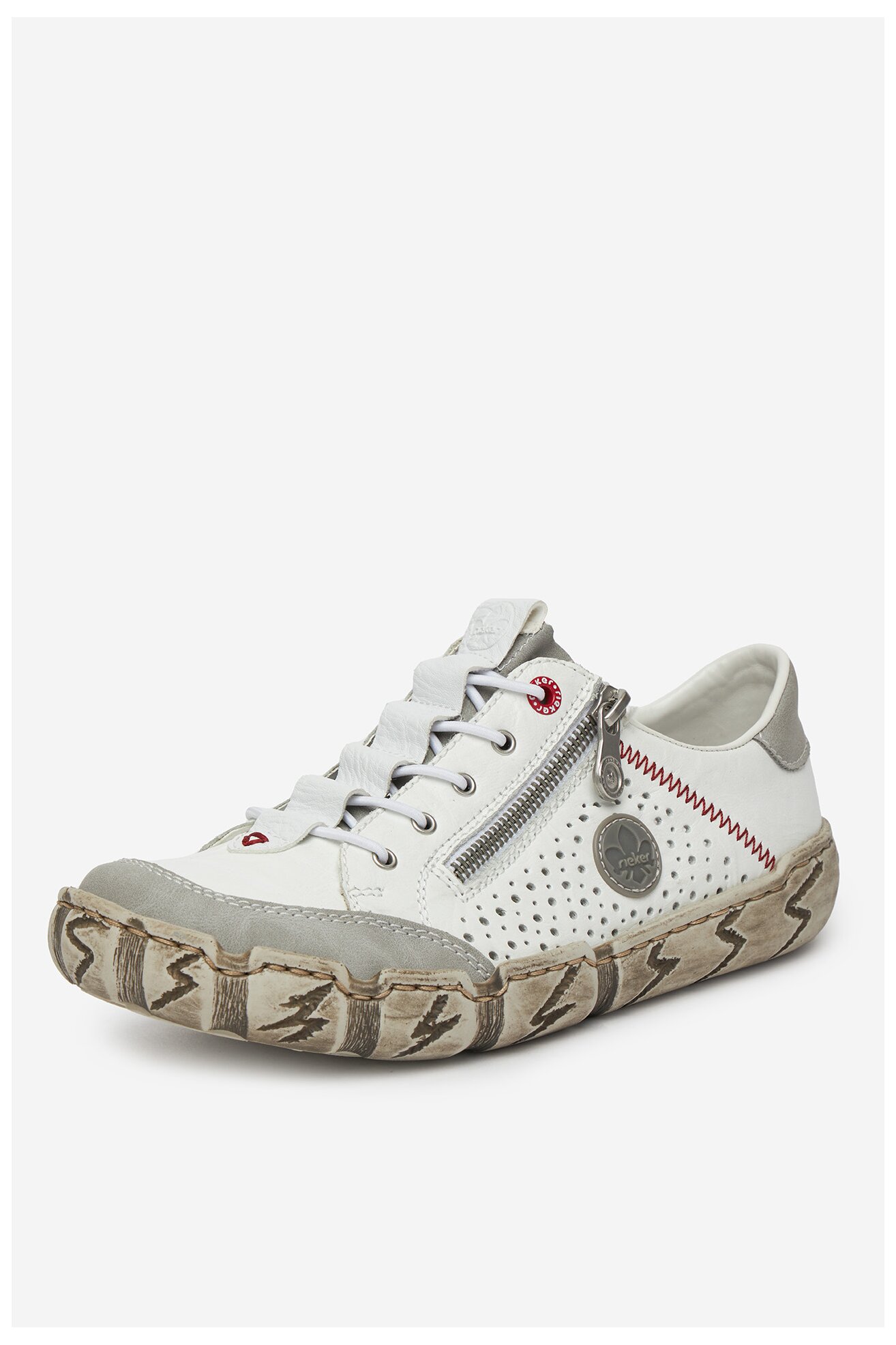 Półbuty Rieker L0355-80 Biały