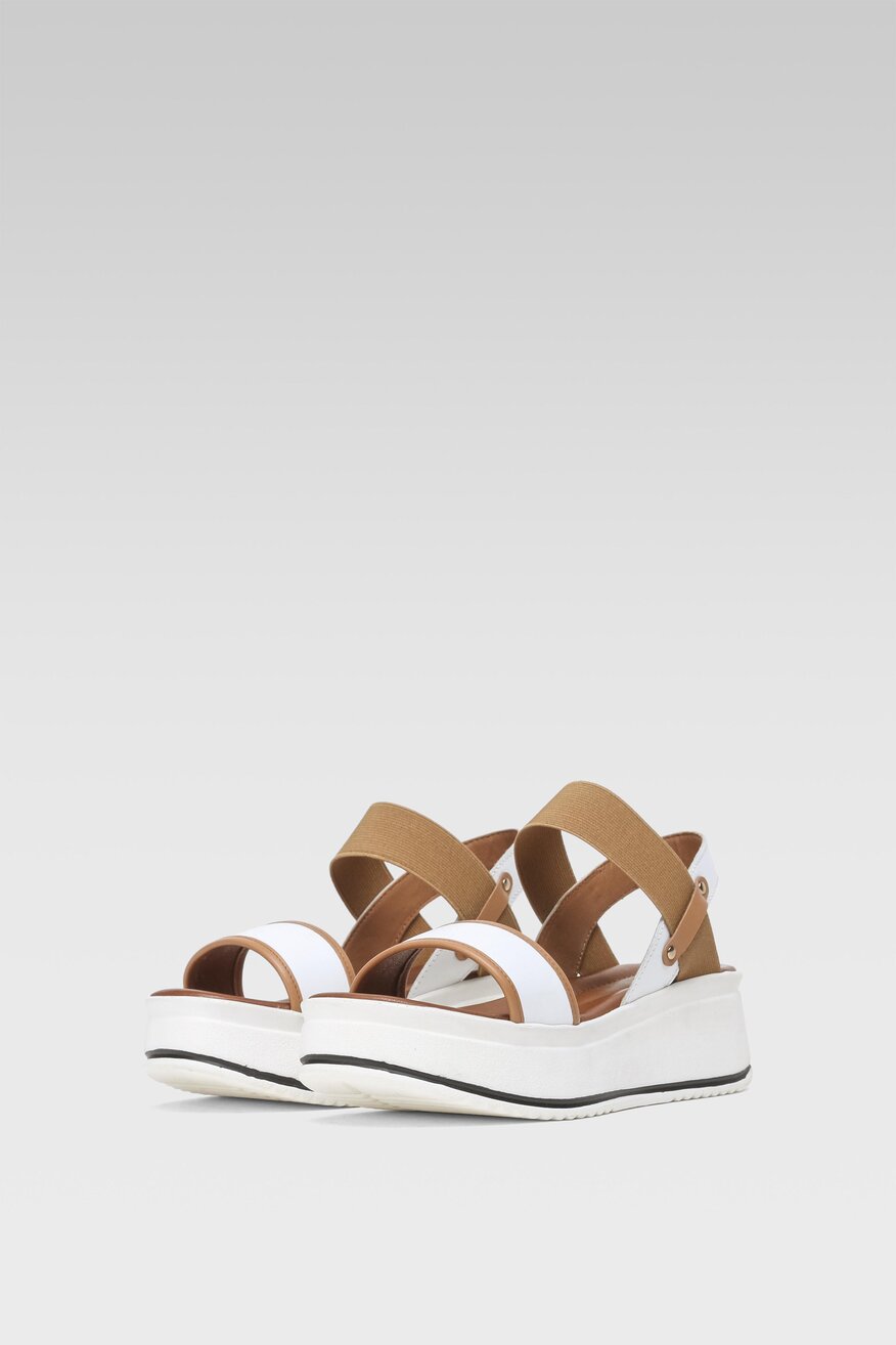 
                Lasocki - Skórzane sandały białe - 5904862768380