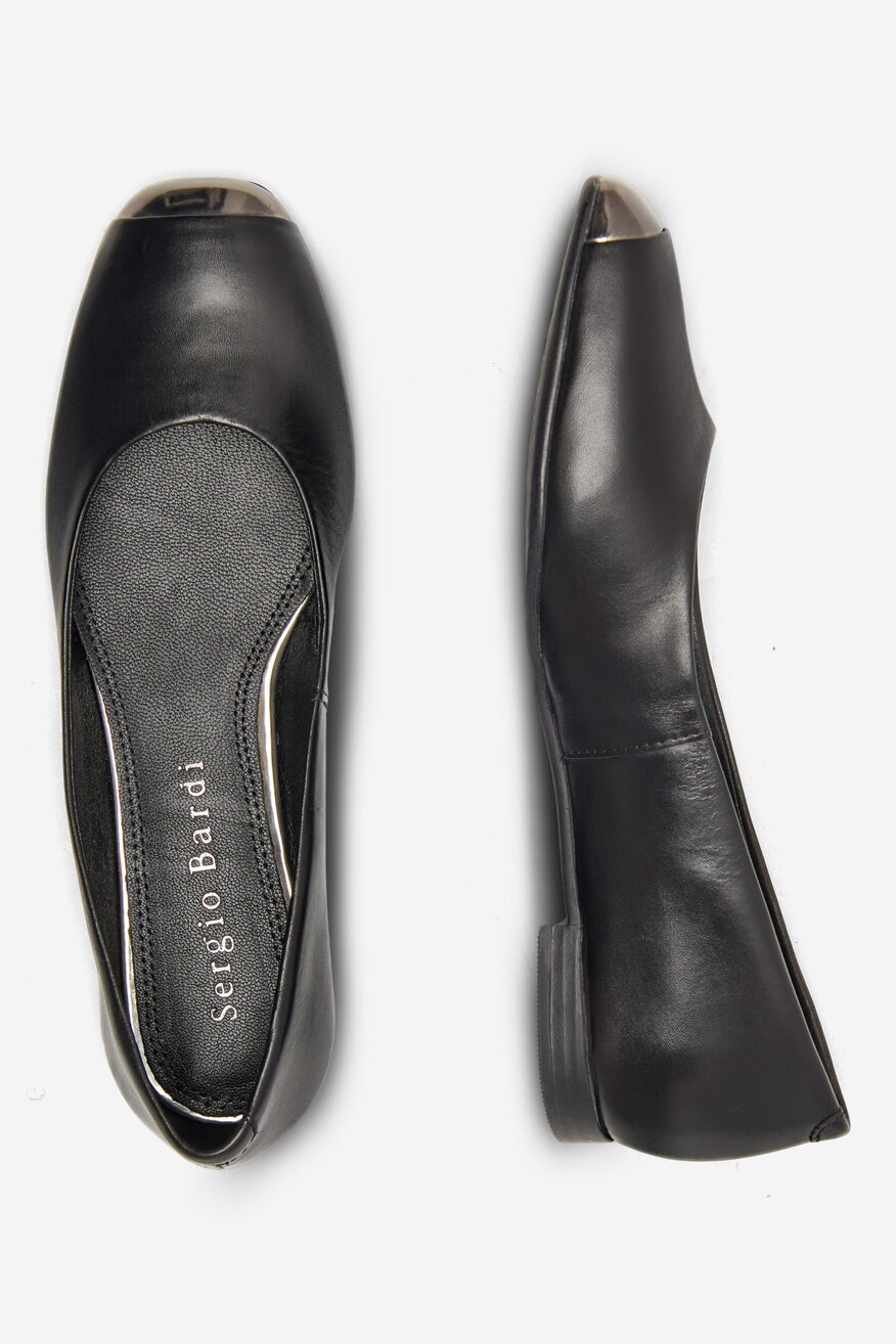 
                Sergio Bardi - Skórzane baleriny - 5905588342779