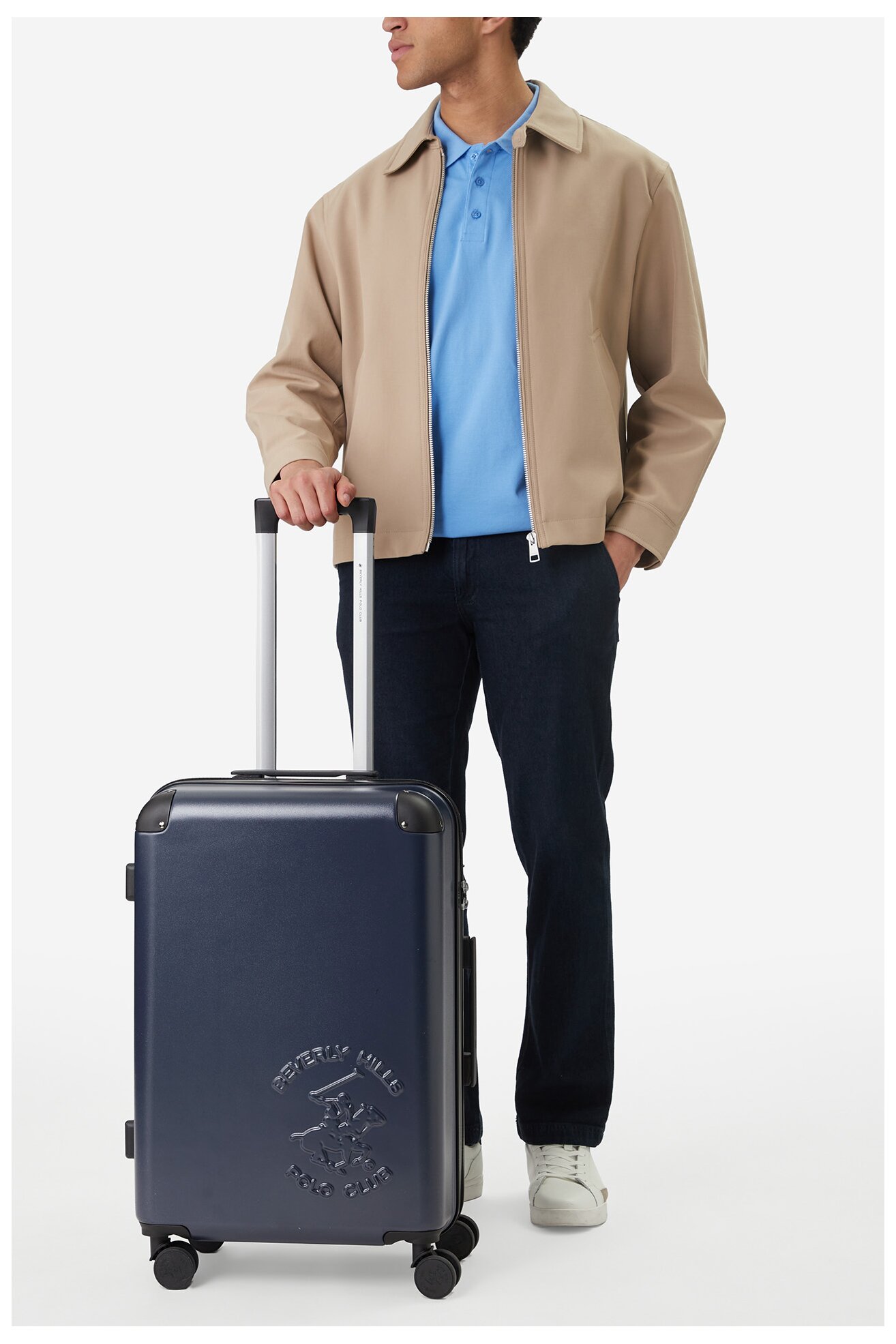 Walizka Beverly Hills Polo Club CEO-BHPC-M-009-09-NAVY Granatowy ciemny