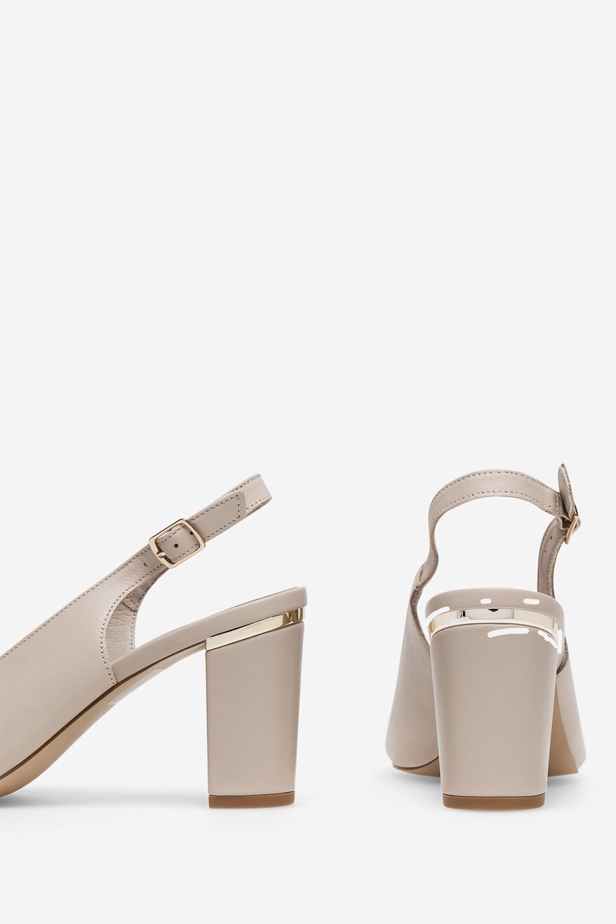 
                Lasocki - Sandały skórzane na słupku - 5905588495215