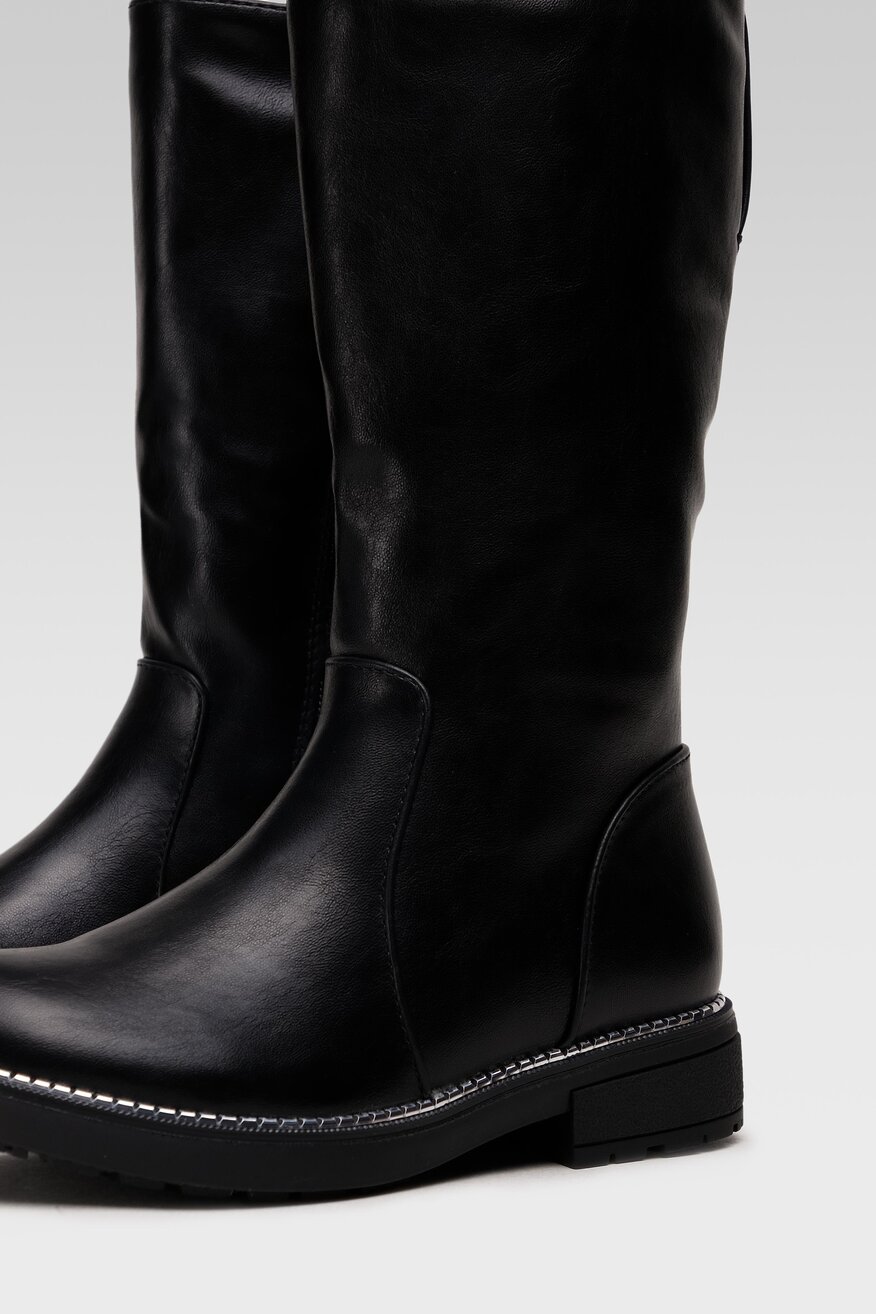 
                Nelli Blu - Kozaki czarne z suwakiem - 5903698895215