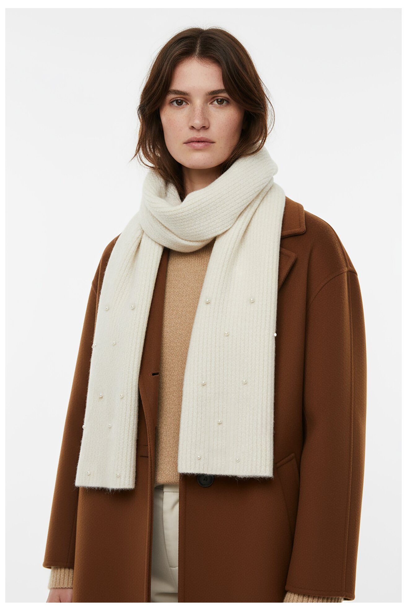 Дамски шал NINE WEST CEO-NW-W4-001-AW25 БЯЛ