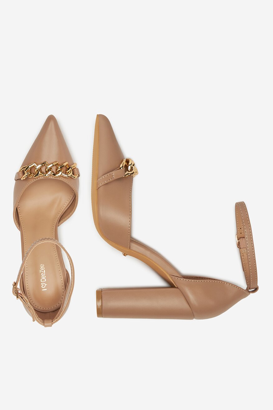 Pantofi cu toc DeeZee BEJ - 5906751110355