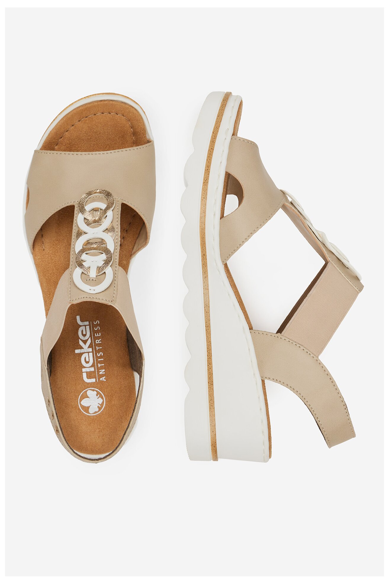 Sandały Rieker 67498-62 Beżowy