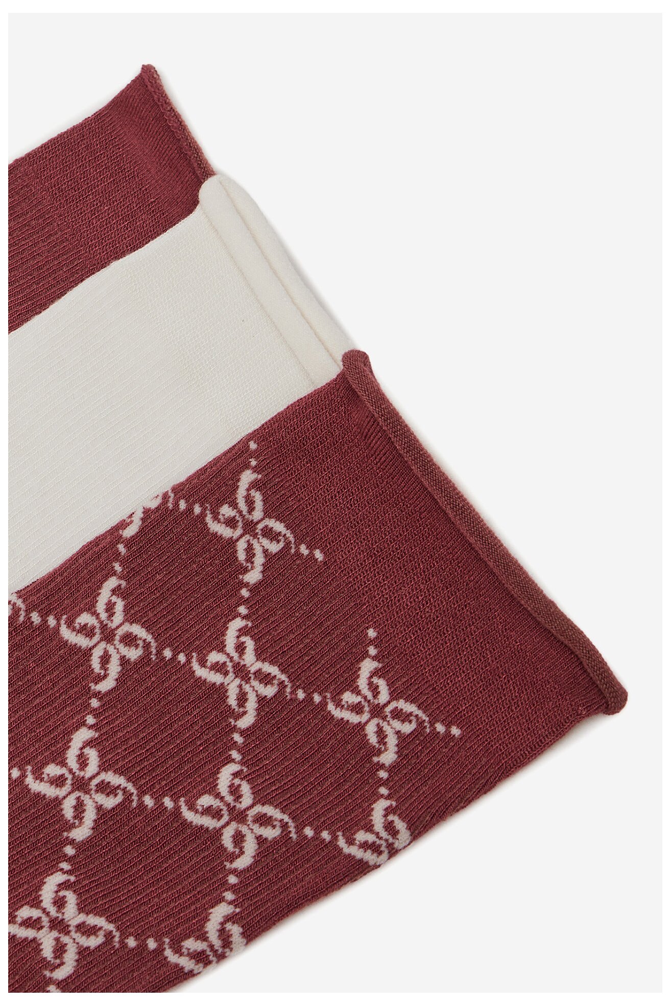 Skarpetki NINE WEST BR_NW_01_Z_SS25 (3 PACK) WHITE Bordowy