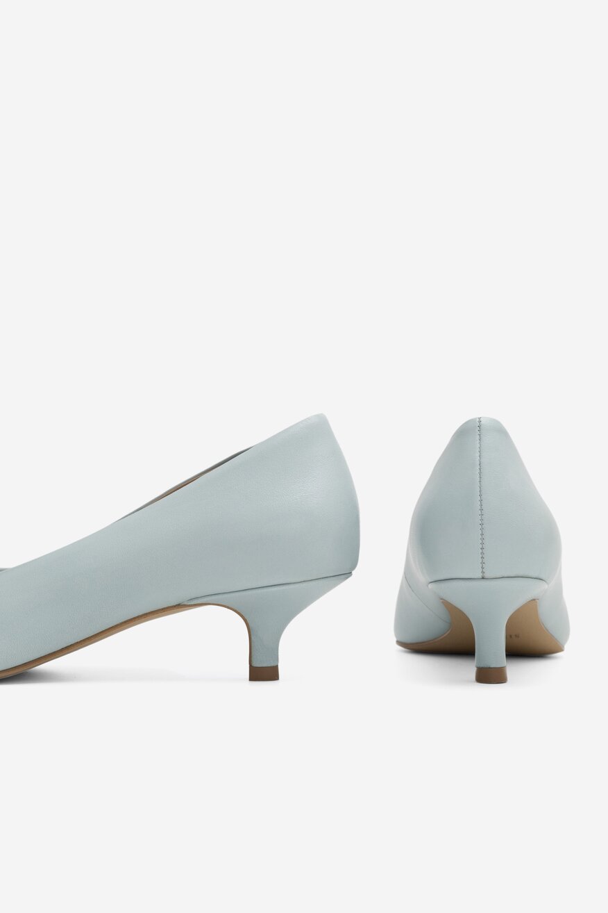 
                SIMPLE - Skórzane czółenka niebieskie - 5904862795027