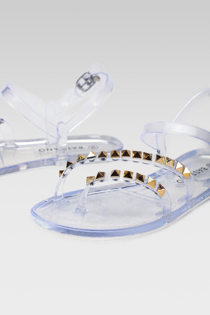 
                Bassano - Sandały z aplikacją srebrne - 5903698304809