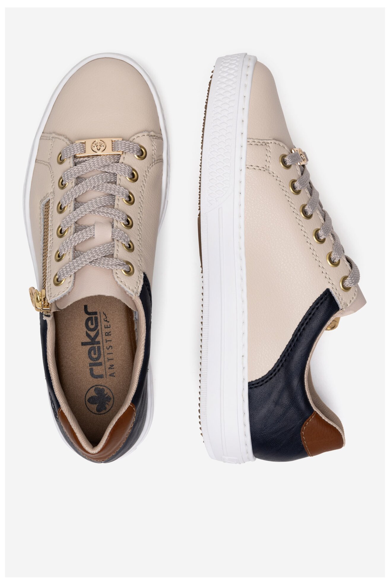 Sneakers Rieker L59A1-60 Beżowy jasny