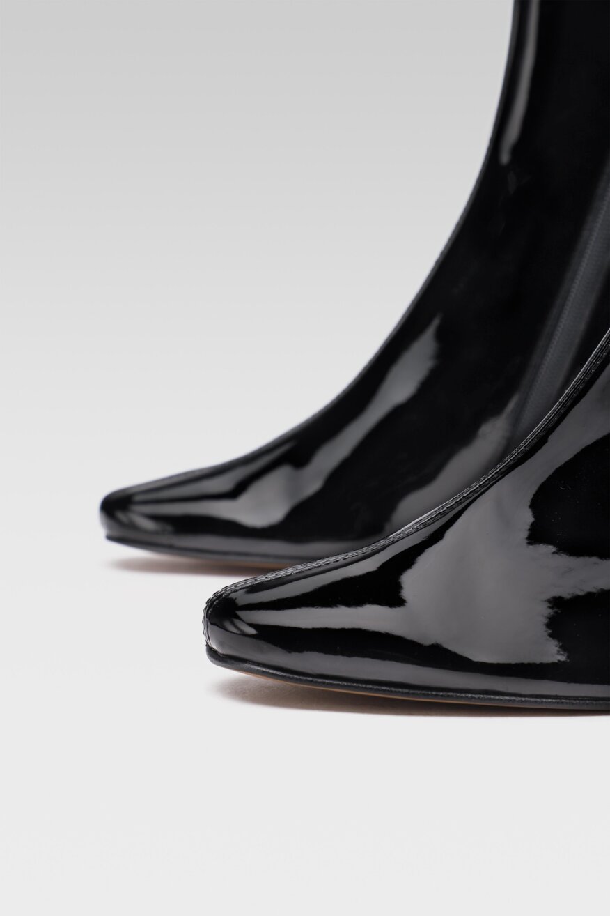 
                Gino Rossi - Skórzane botki na obcasie - 5903698674193