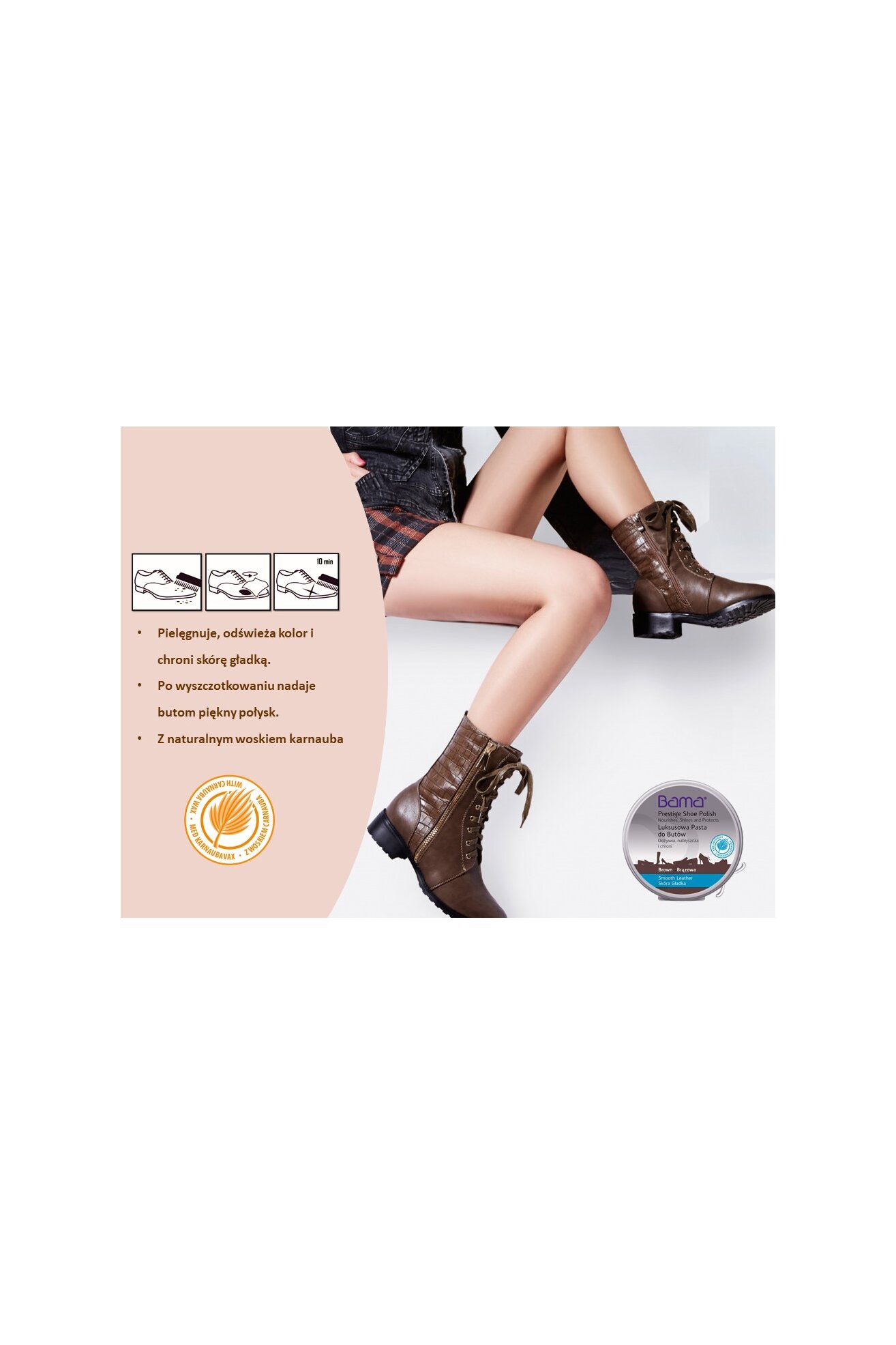 Kosmetyki do obuwia BAMA LUKSUSOWA PASTA DO BUTÓW 50ML Bezbarwny