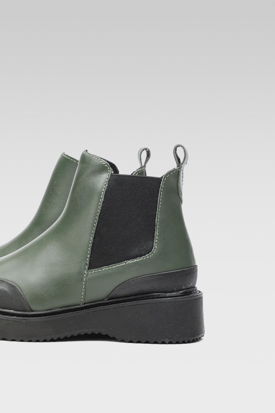 
                Lasocki - Skórzane botki zielone - 5904248877323