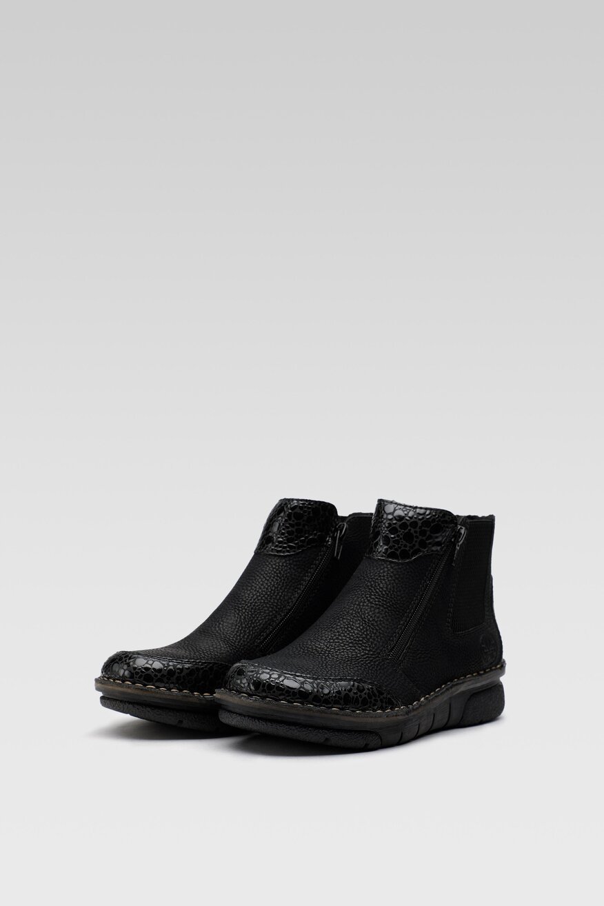 
                Rieker - Botki czarne z suwakiem - 5904862180953