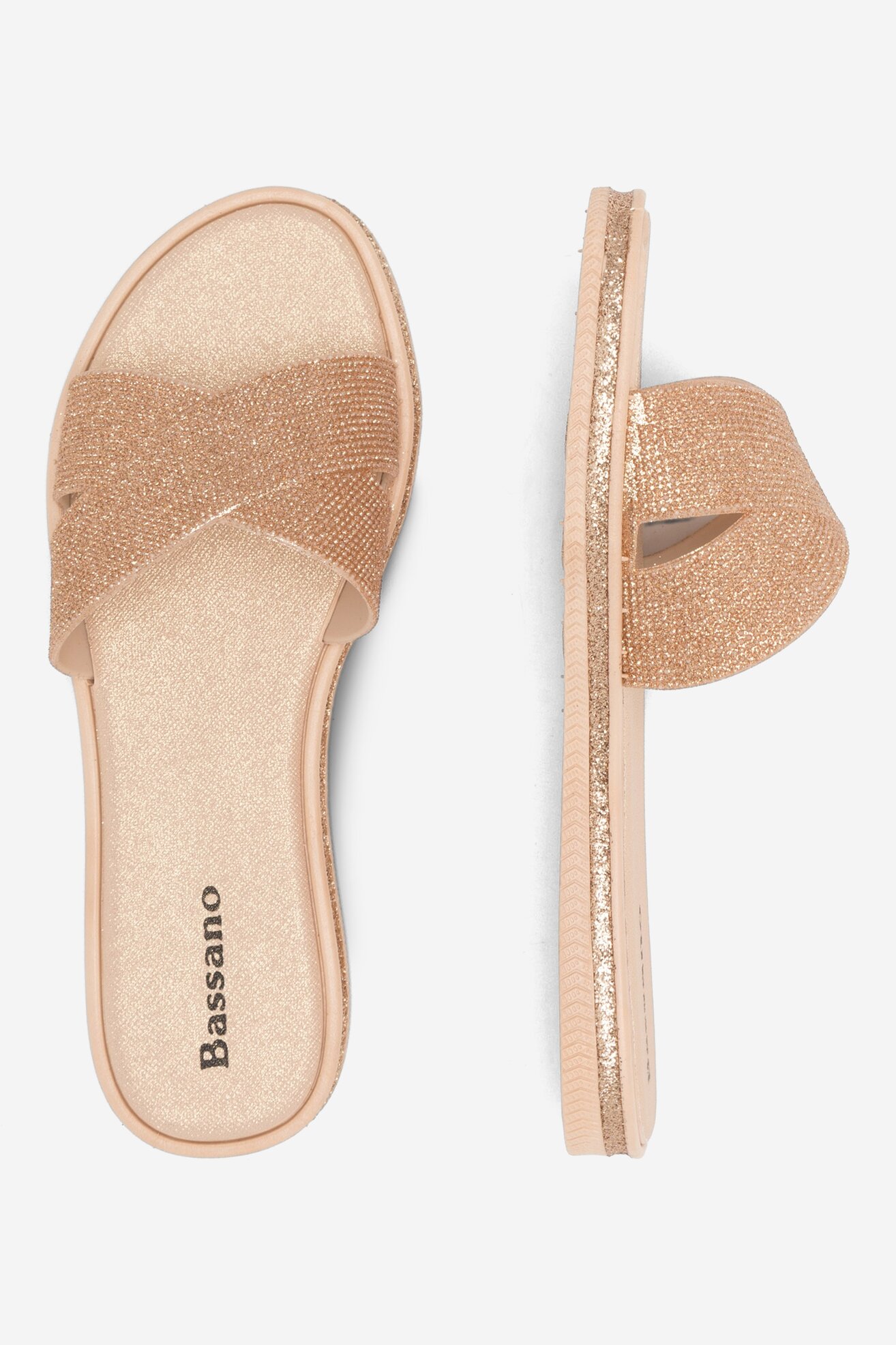 Klapki Bassano LC030218-1 Złoty