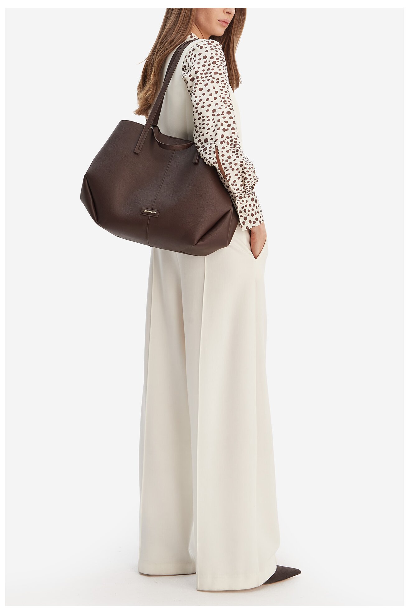 Сумка З Ремінцем Gino Rossi CEO-HADIJA-KY125 ТЕМНО-КОРИЧНЕВИЙ