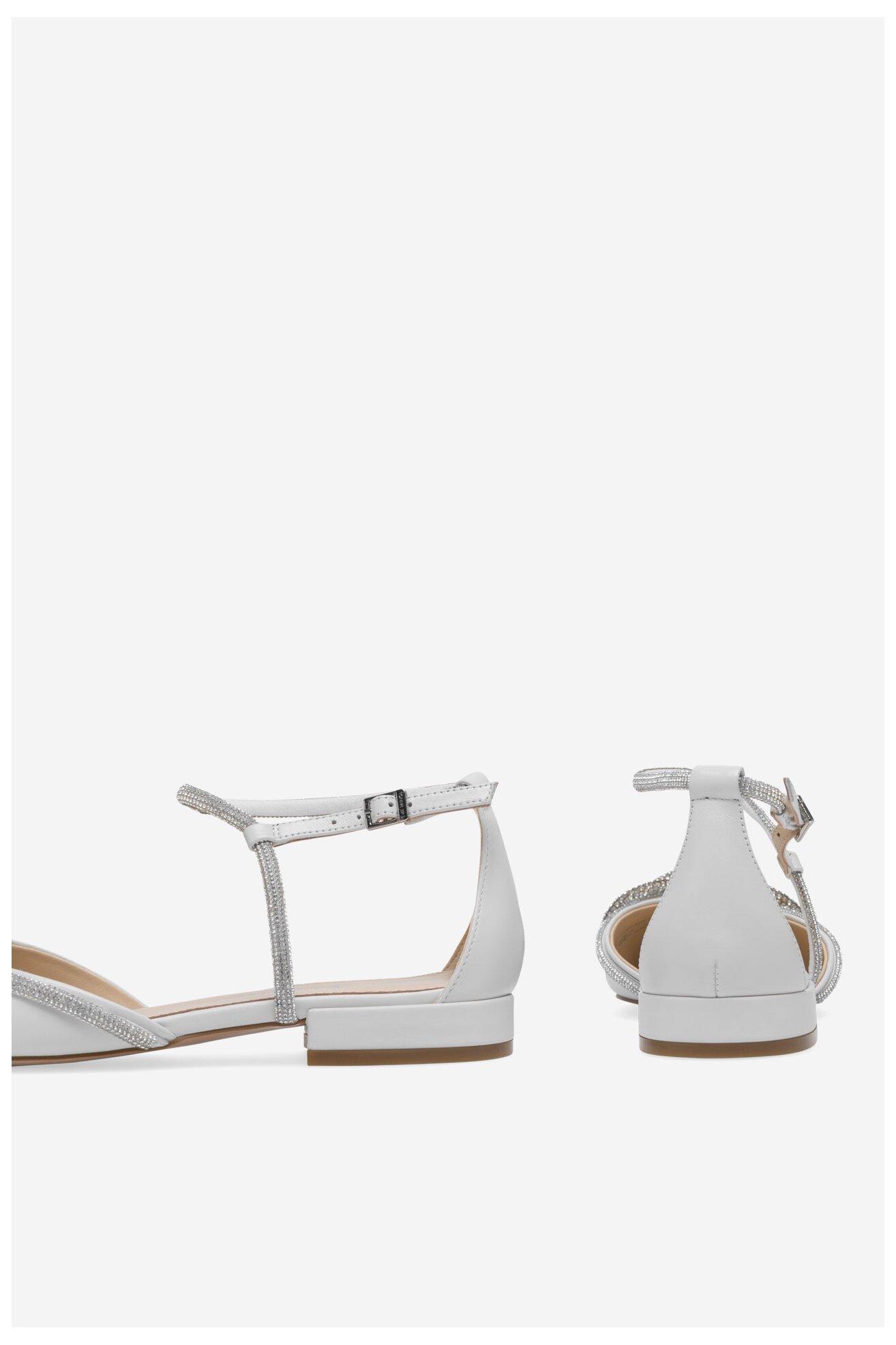 Baleriny EVA MINGE COMO-V1381-813-1 Biały