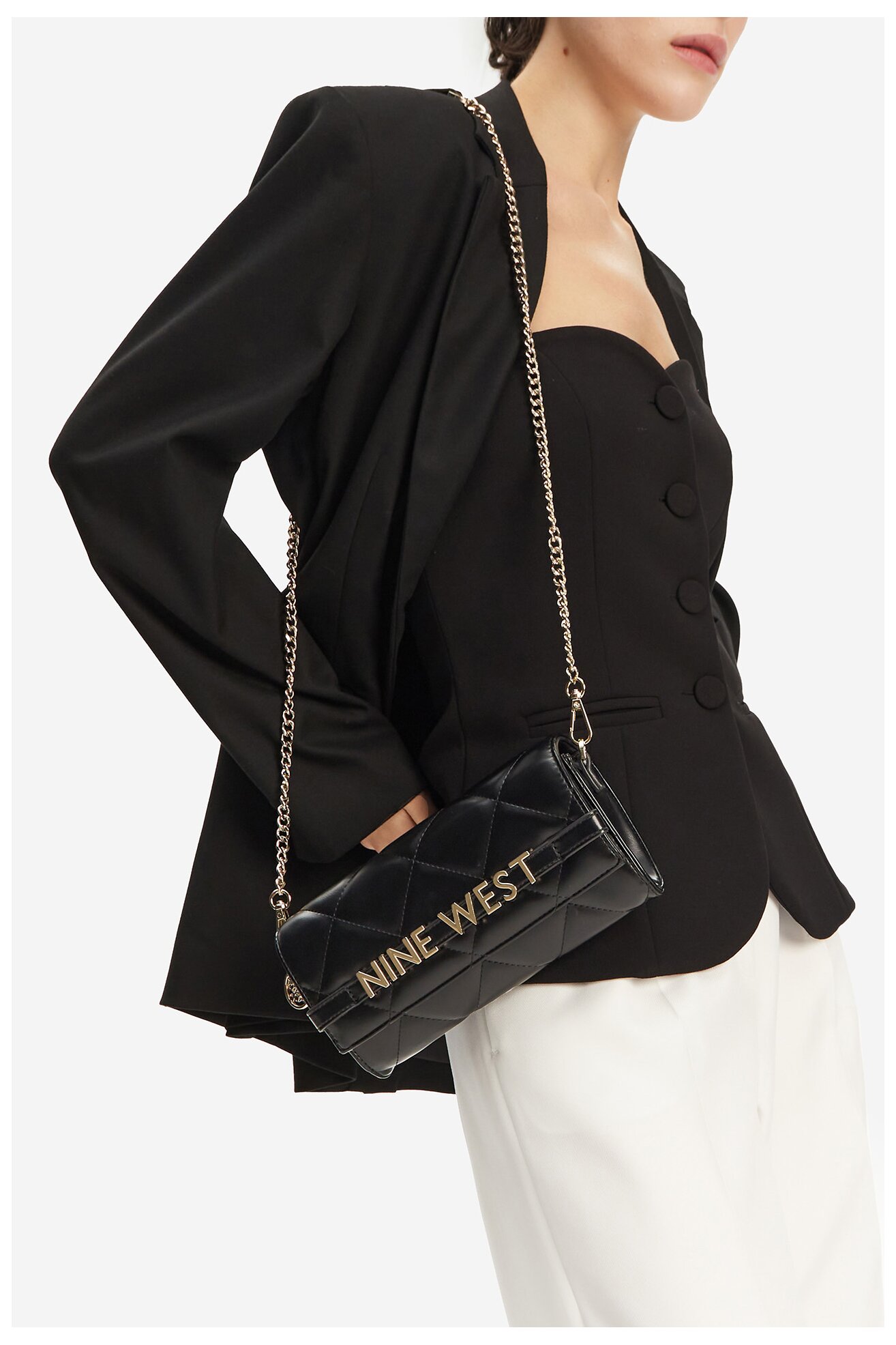 Kézitáska NINE WEST GLAR2 FEKETE