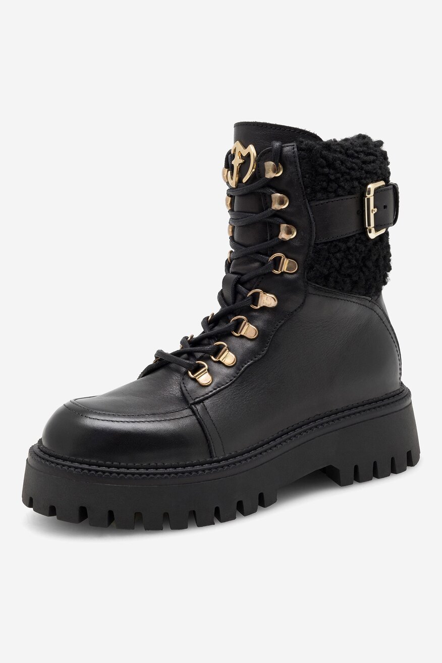 EVA MINGE - Trzewiki skórzane ocieplane - 5905588140825