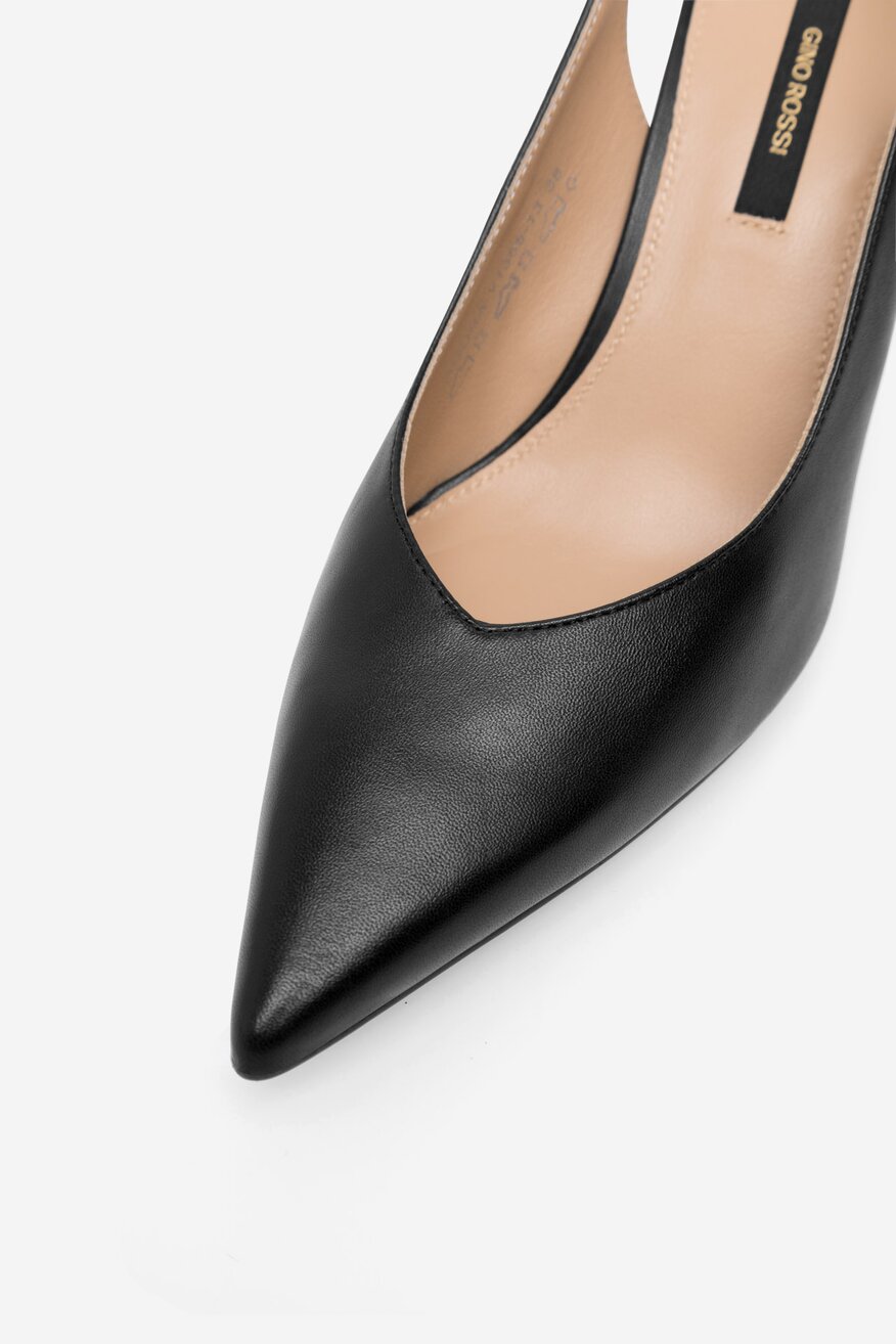 
                Gino Rossi - Czółenka skórzane na koturnie - 5905588484028