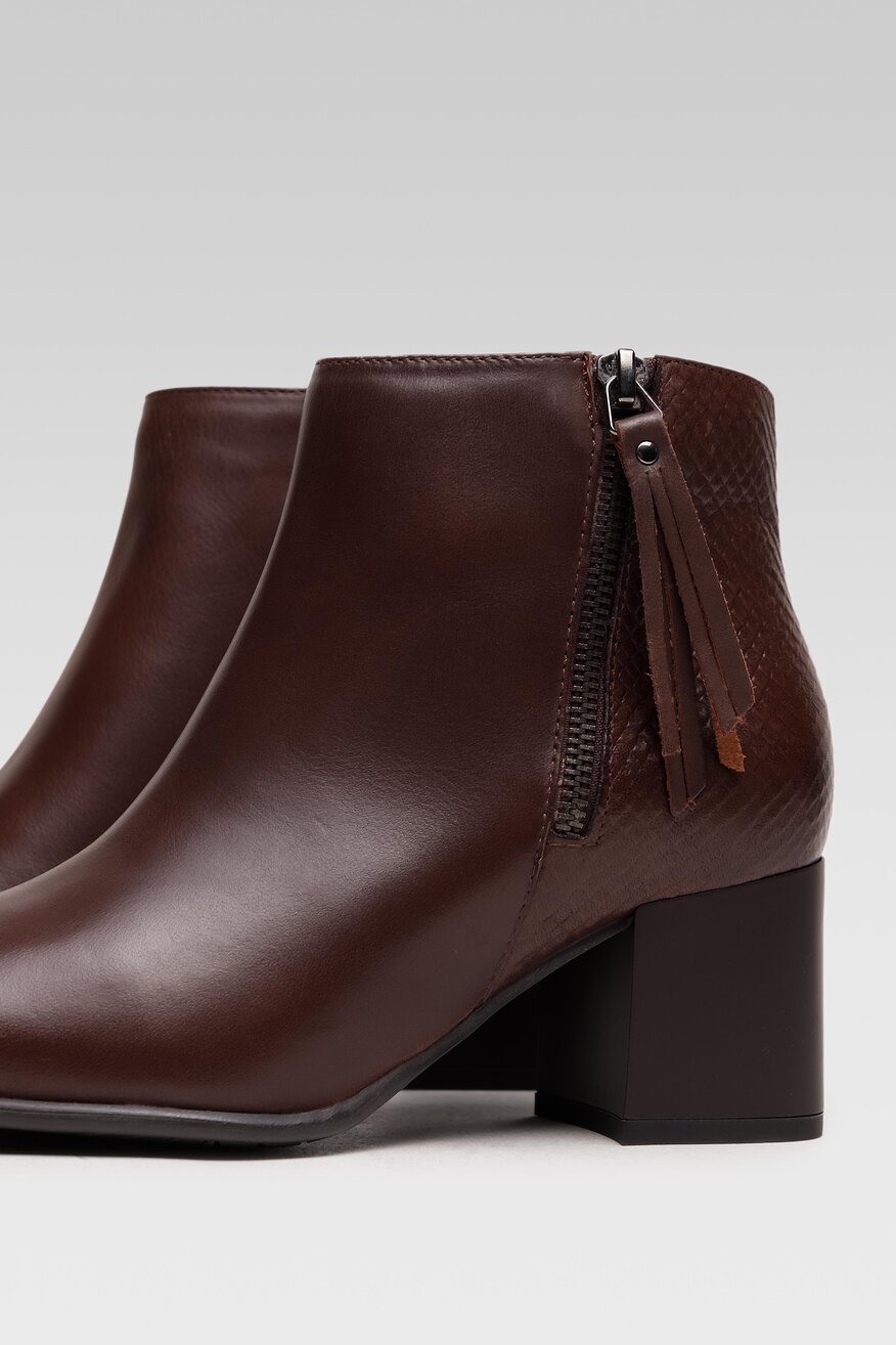 Lasocki - Skórzane botki brązowe - 5903698861364