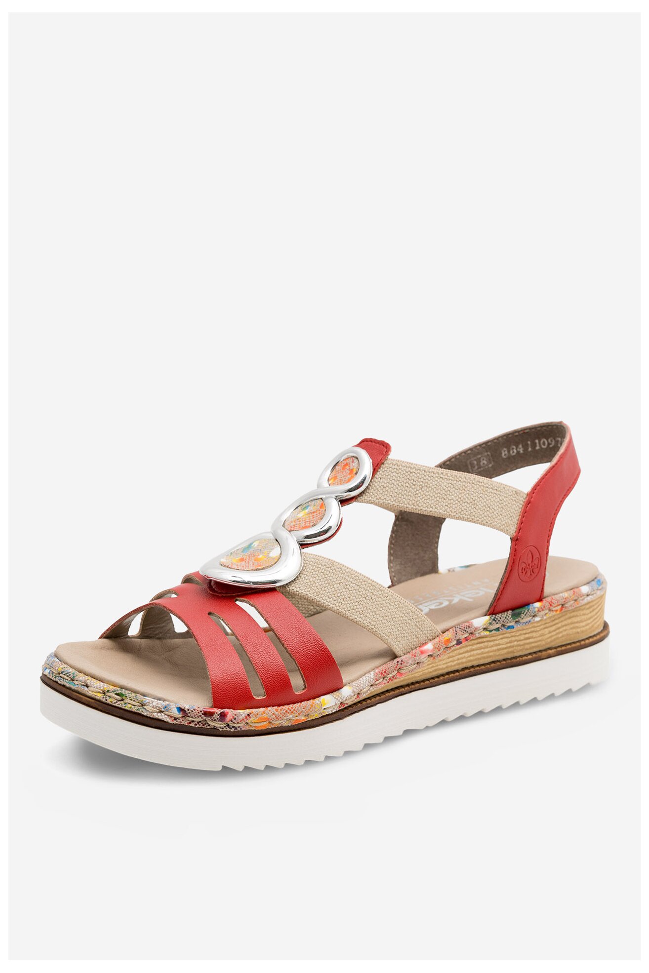 Sandały Rieker 679L4-33 Czerwony