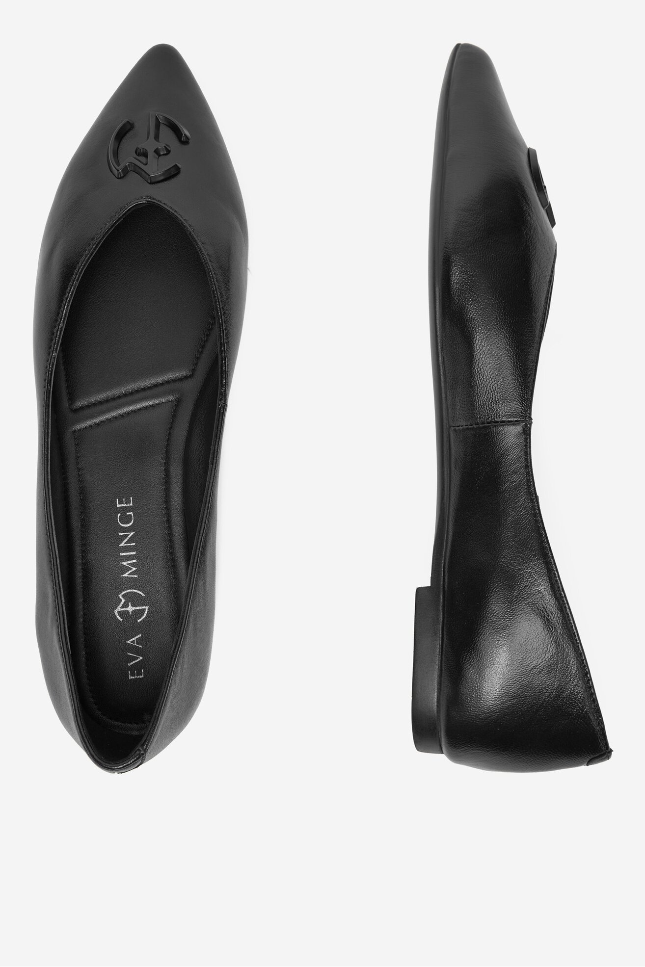 Baleríny EVA MINGE LEILA-SLT14086-1 ČERNÁ