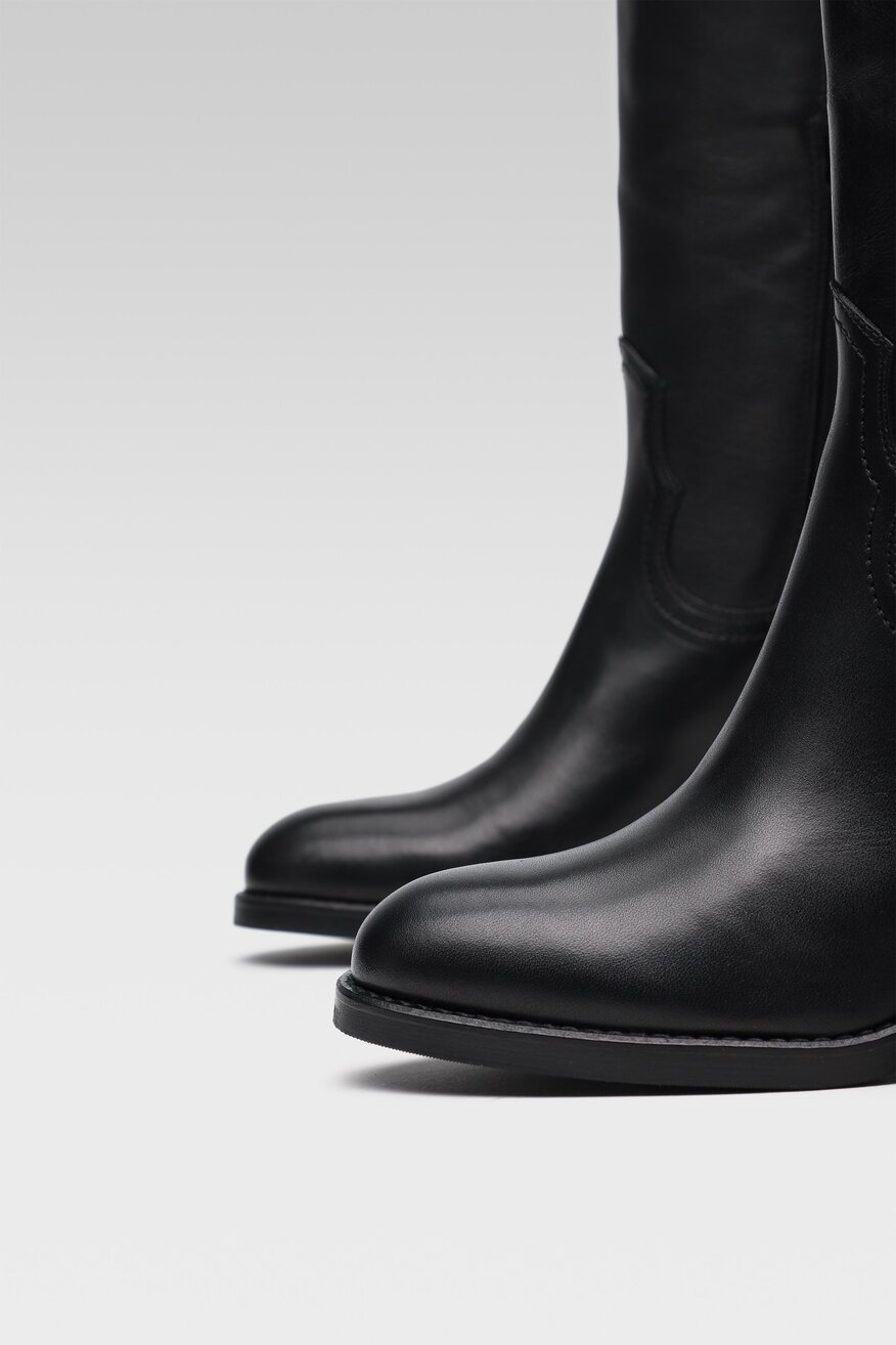 
                Gino Rossi - Skórzane kozaki na obcasie - 5903698965932