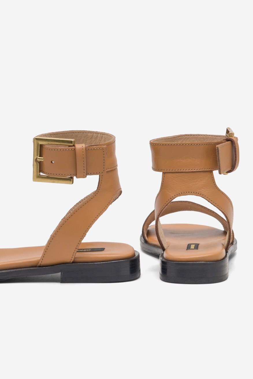 
                Gino Rossi - Skórzane sandały brązowe - 5904862791708