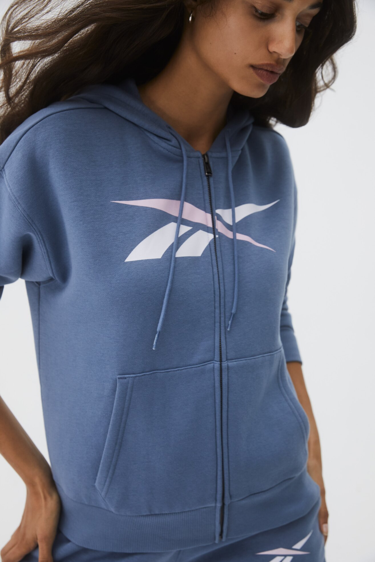 Bluză Reebok TE VECTOR FZ HOODIE D ALBASTRU