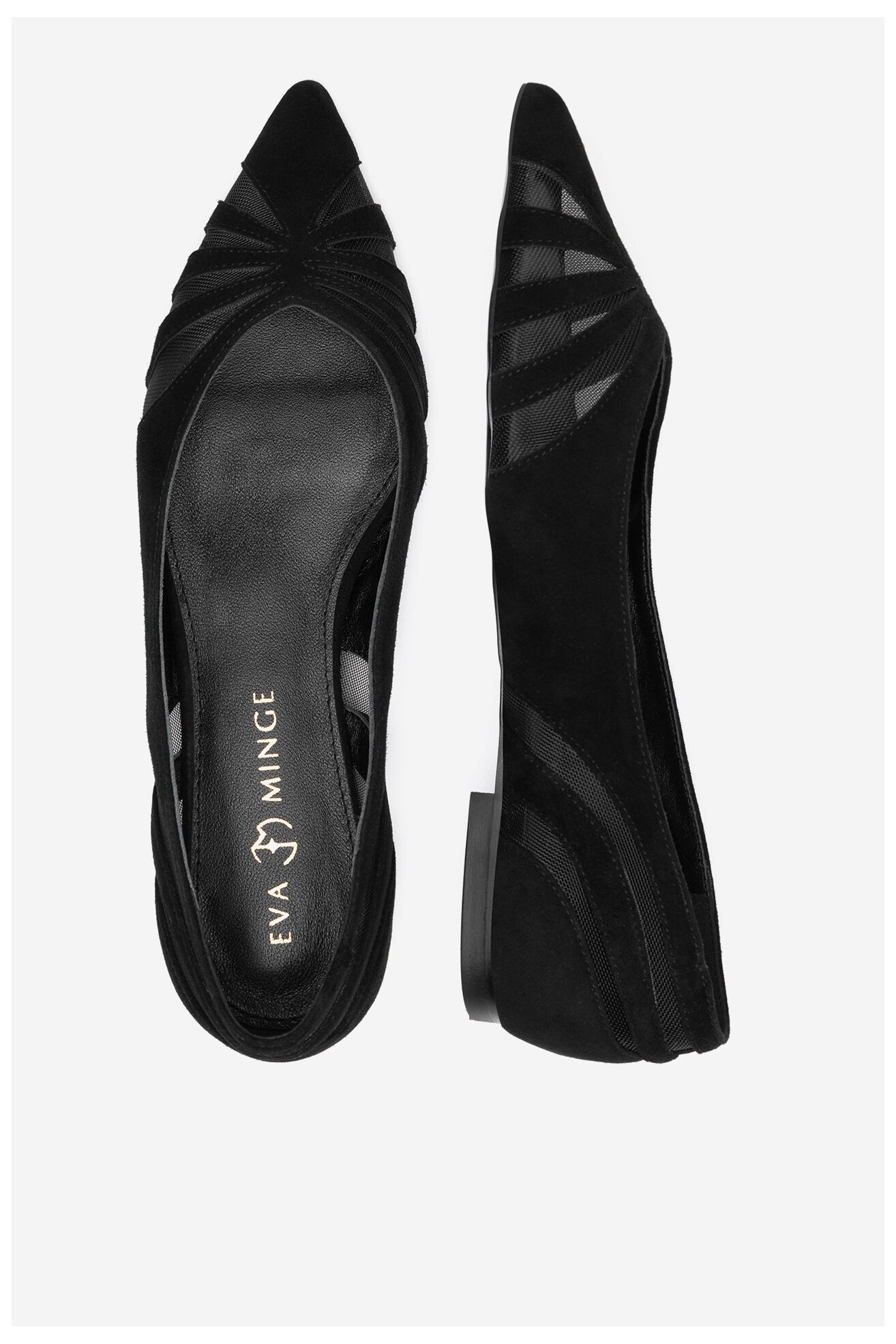 Baleriny EVA MINGE LUCY-V1166-08-1 Czarny